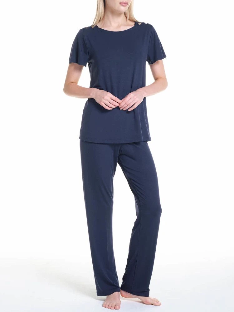 Modal Kurzarm-Schlafanzug WKND No. 19 Dunkelblau Von Verdiani 5 Modal Kurzarm-Schlafanzug WKND No. 19 Dunkelblau Von Verdiani – Bild 5
