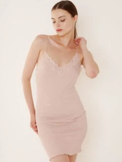 70% Seide 30% Baumwolle Spaghettiträger Nachthemd RIPP Von Eva B. Bitzer -Femina Verkauf spaghetti unterkleid rosecloud 27338278 jersey rip eva b bitzer 2 7