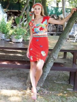 Viscose Strandkleid PAPILLON No. 2 Von Chiara Fiorini 6 Viscose Strandkleid PAPILLON No. 2 Von Chiara Fiorini -Femina Verkauf strandkleid rot viscose cf614 chiara fiorini 1 1