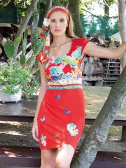 Viscose Strandkleid PAPILLON No. 2 Von Chiara Fiorini 7 Viscose Strandkleid PAPILLON No. 2 Von Chiara Fiorini -Femina Verkauf strandkleid rot viscose cf614 chiara fiorini 3