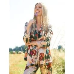 Viscose Pyjama FLOWERS Rosa-grün Von Chiara Fiorini