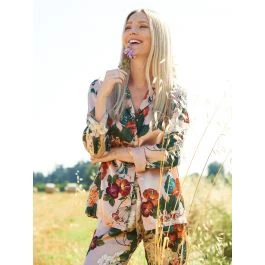 Viscose Pyjama FLOWERS Rosa-grün Von Chiara Fiorini 1 Viscose Pyjama FLOWERS Rosa-grün Von Chiara Fiorini