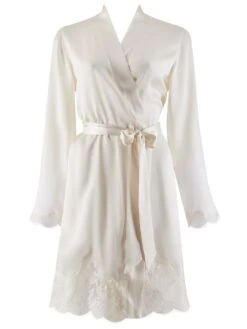 100% Seide Kimono TOI MON AMOUR Uni Farben Von Aubade -Femina Verkauf z kimono seide perlmut ms65 soie d amour aubade 1 3 1