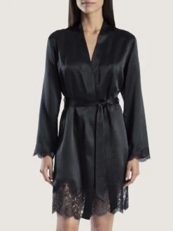 100% Seide Kimono TOI MON AMOUR Uni Farben Von Aubade -Femina Verkauf z kimono seide schwarz ms65 soie d amour aubade 1 1 1 1